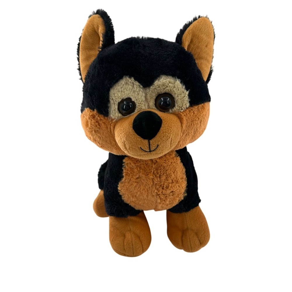 Six Flags Plush German Shepherd Dog Stuffed Animal 14in Black Tan Kids Toy Lovey